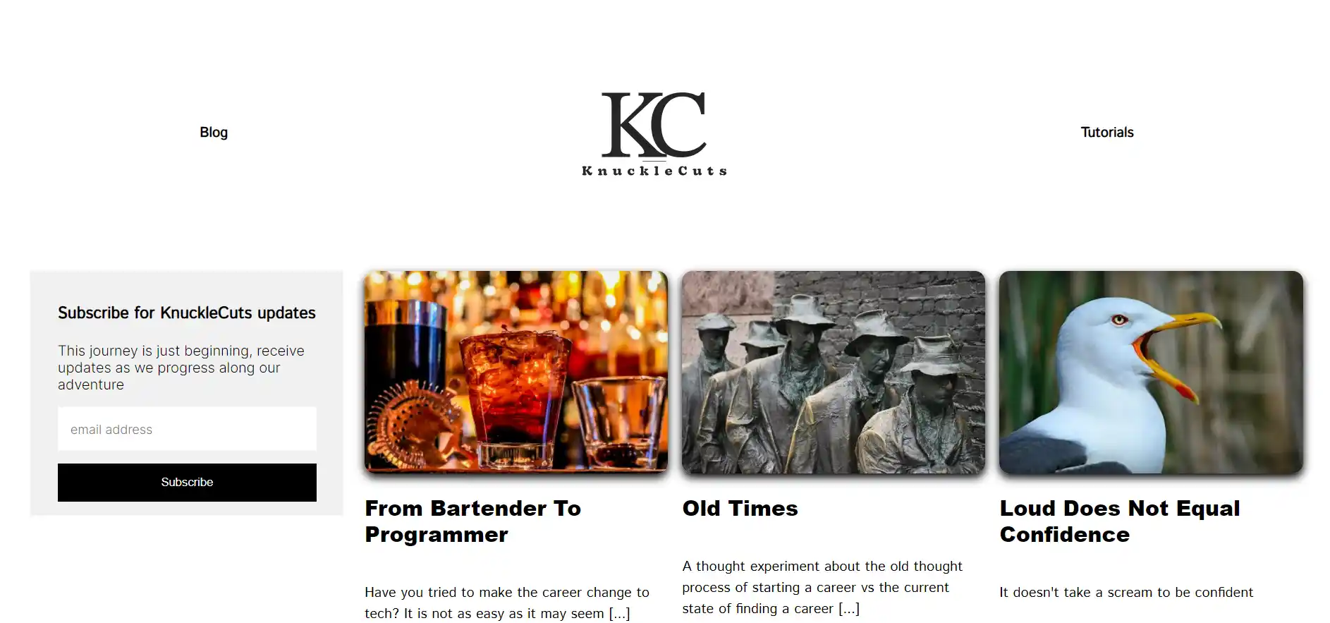 Small preview of the knucklecuts blog